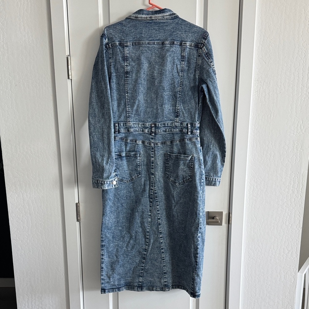 Denim Button-Down Mini Dress - Picture 6 of 6